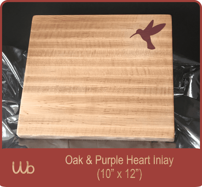 Oak with purple heart hummingbird inlay.